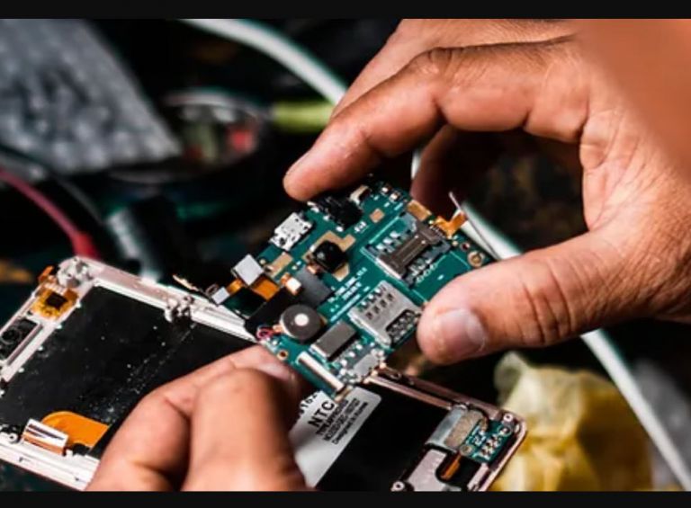 complex pcb being tested